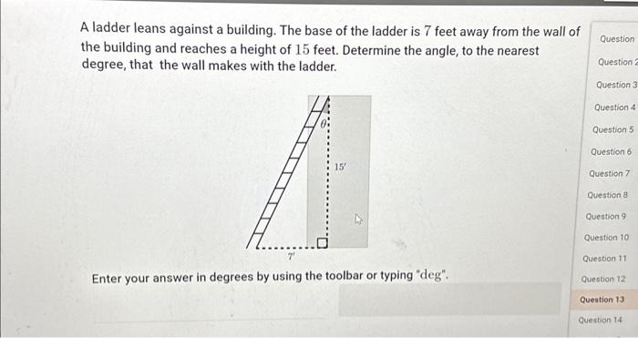 Solved A Ladder Leans Against A Building. The Base Of The | Chegg.com