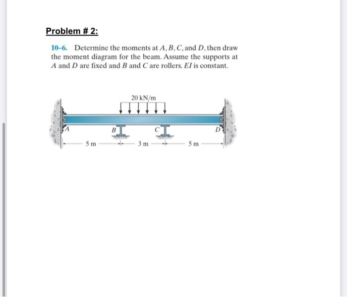 Solved Determine The Moments At A B C And D Then Chegg Com