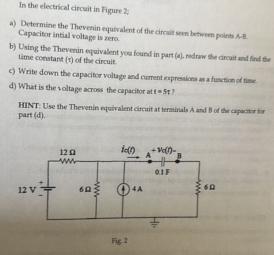 Solved In the electrical circuit in Figure 2;a) ﻿Determine | Chegg.com