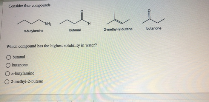 Butene solubility in water