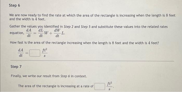 Solved The length of a rectangle is increasing at a rate of | Chegg.com