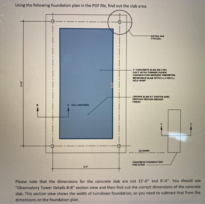 Using The Following Foundation Plan In The PDF File, | Chegg.com