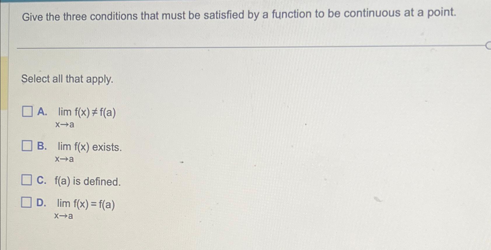 Solved Give the three conditions that must be satisfied by a | Chegg.com