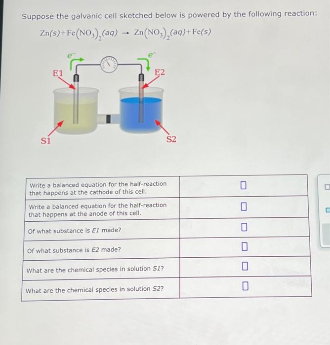 Solved Suppose the galvanic cell sketched below is powered | Chegg.com
