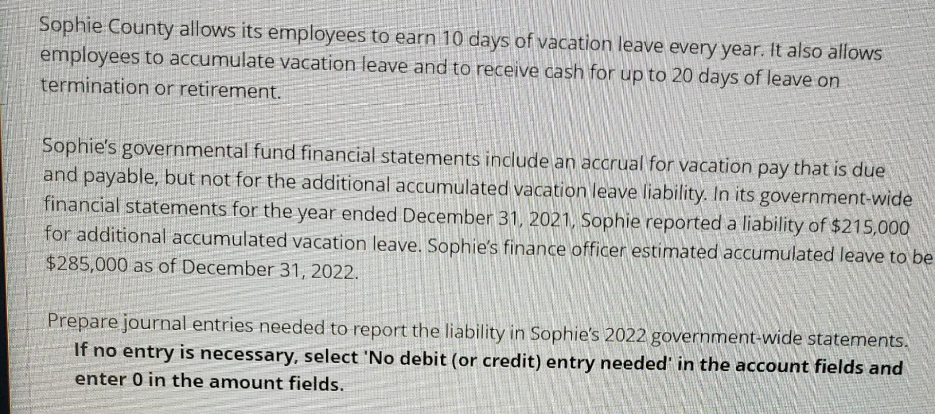 solved-sophie-county-allows-its-employees-to-earn-10-days-of-chegg