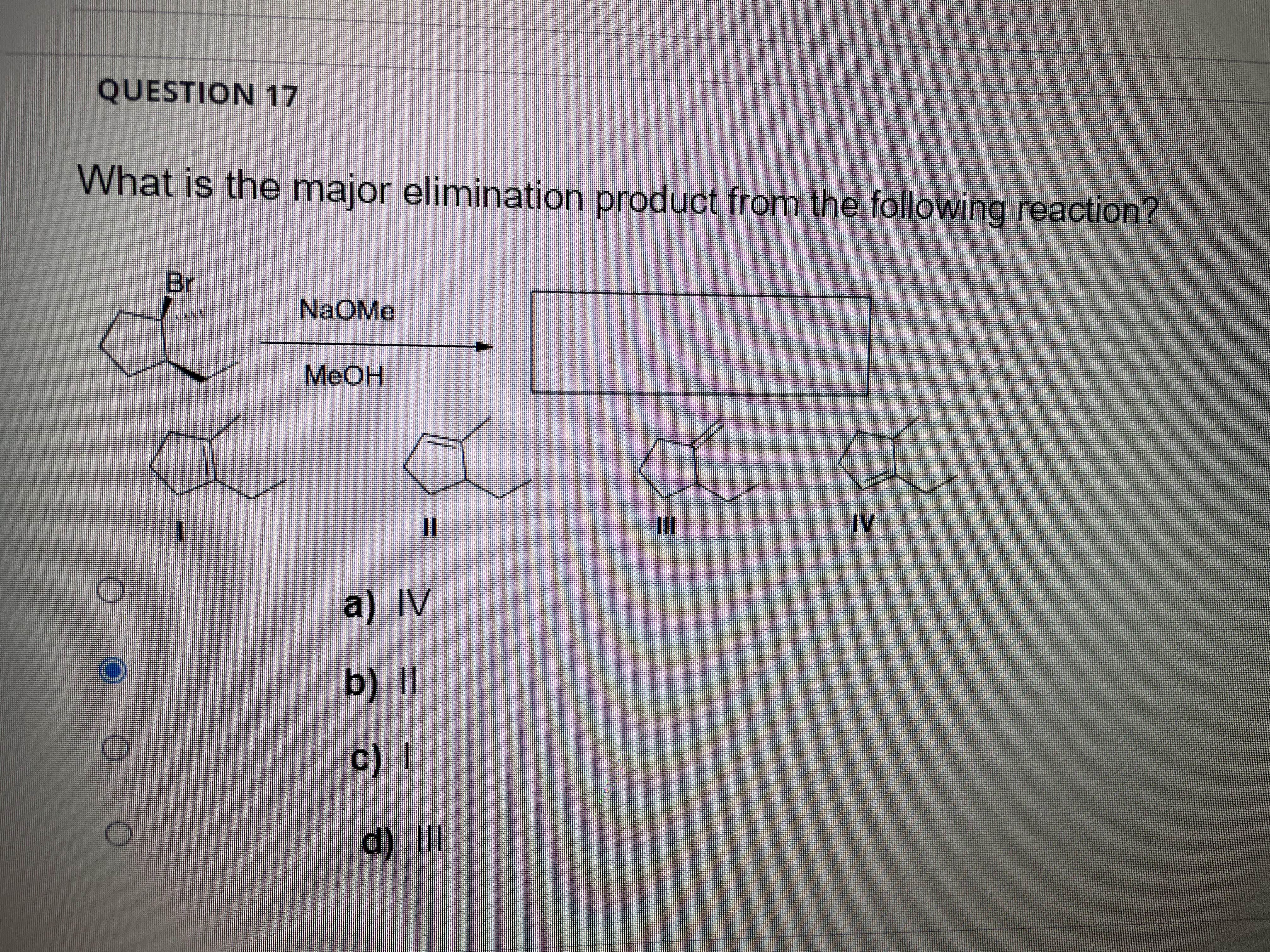 Solved what is the major elimination product from the | Chegg.com