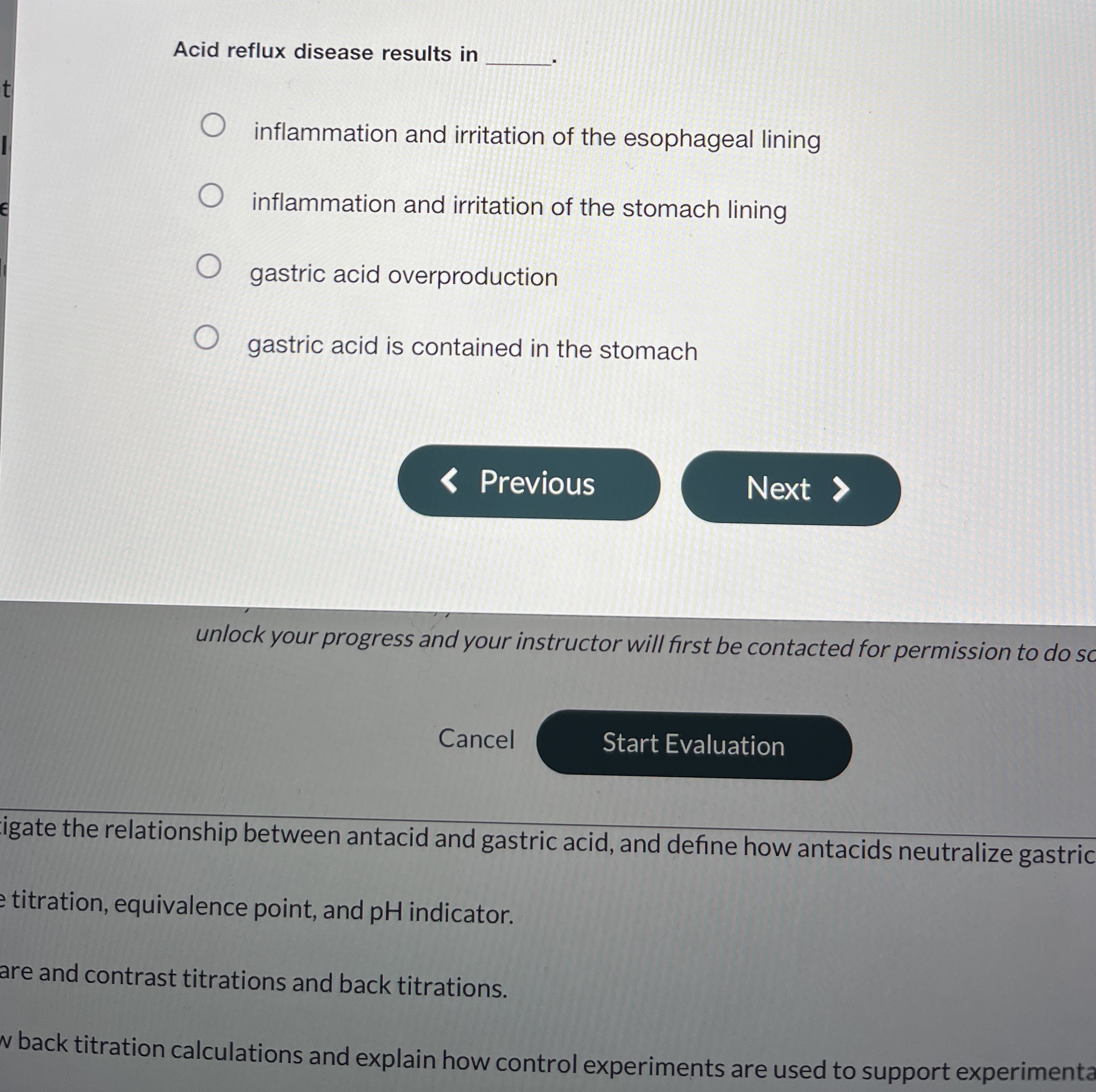 Solved Acid reflux disease results in inflammation and