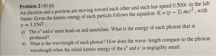 An electron and a positron are moving toward each | Chegg.com