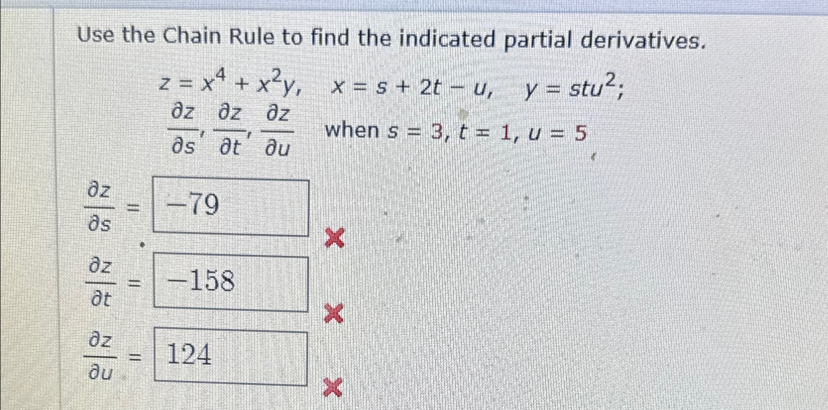 Solved Use the Chain Rule to find the indicated partial | Chegg.com