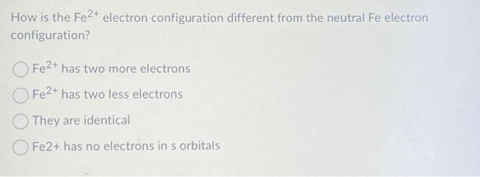 determine the electron configuration of fe 3