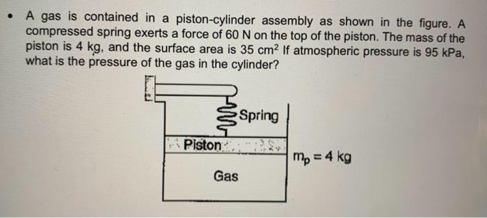 A gas is contained in a piston-cylinder assembly as | Chegg.com