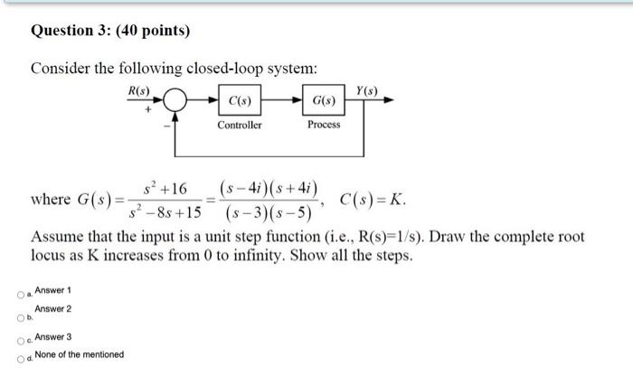 Solved Question 3: (40 points) Consider the following | Chegg.com