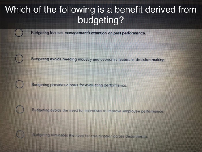 Solved Which Of The Following Is A Benefit Derived From | Chegg.com