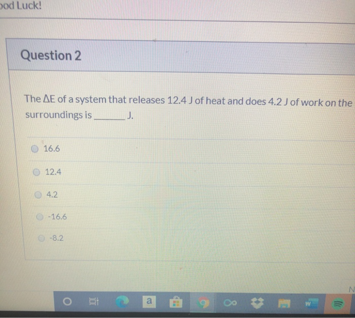 Solved Pod Luck Question 2 The Ae Of A System That Relea Chegg Com