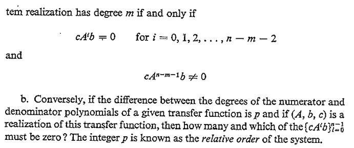 Solved he Relative Order of a System w that the numerator | Chegg.com