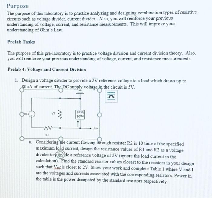 Solved Purpose The purpose of this laboratory is to practice | Chegg.com