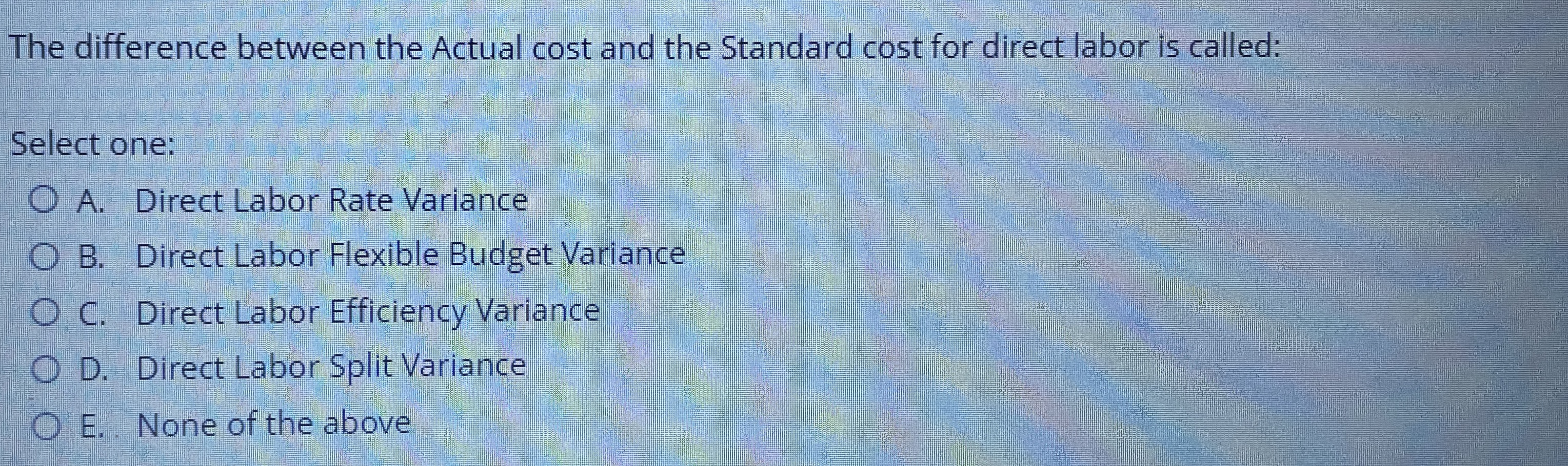 Solved The difference between the Actual cost and the | Chegg.com