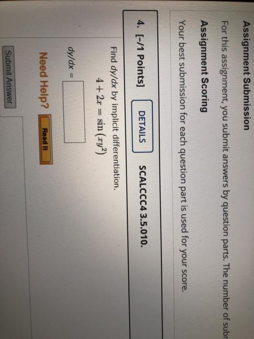 Solved For this assignment, you submit answers by question | Chegg.com