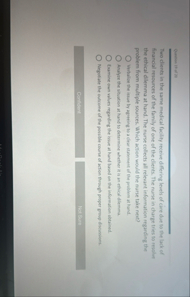 Solved Question 19 of 20Two clients in the same medical | Chegg.com