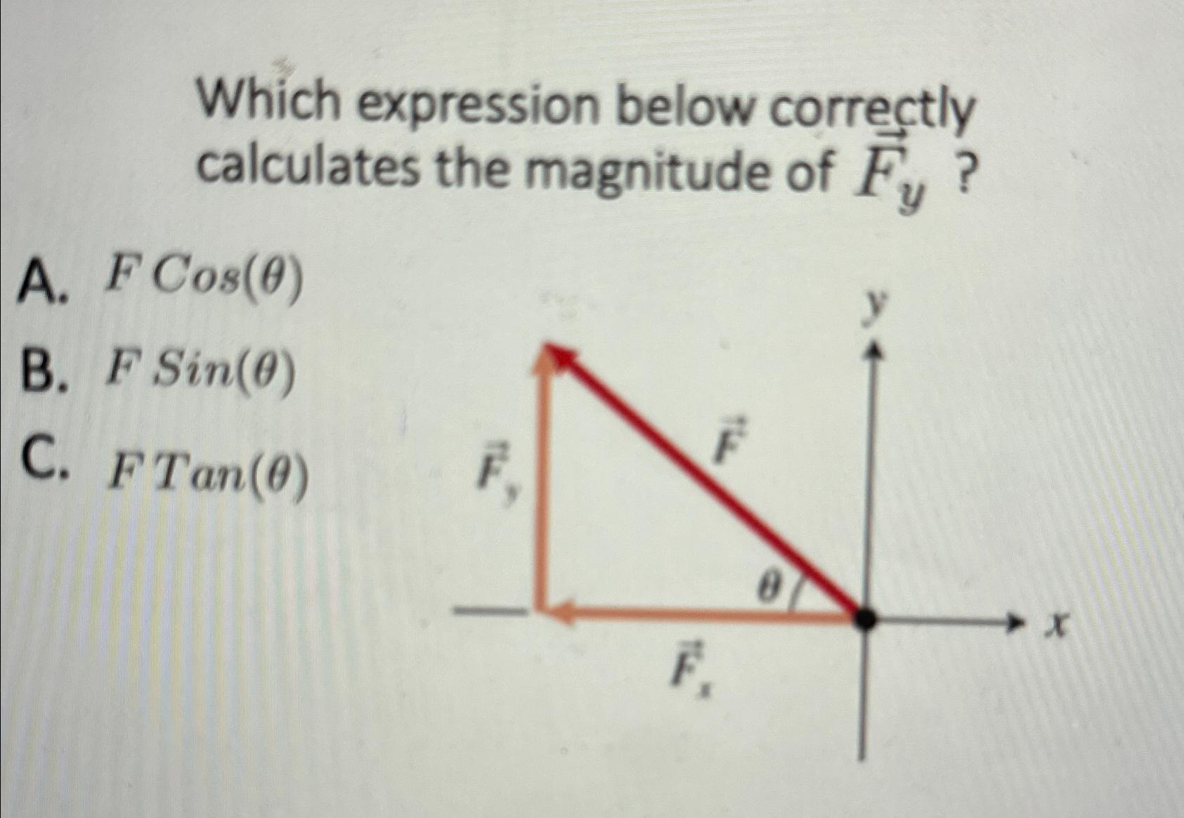 Solved Which expression below correctly calculates the | Chegg.com