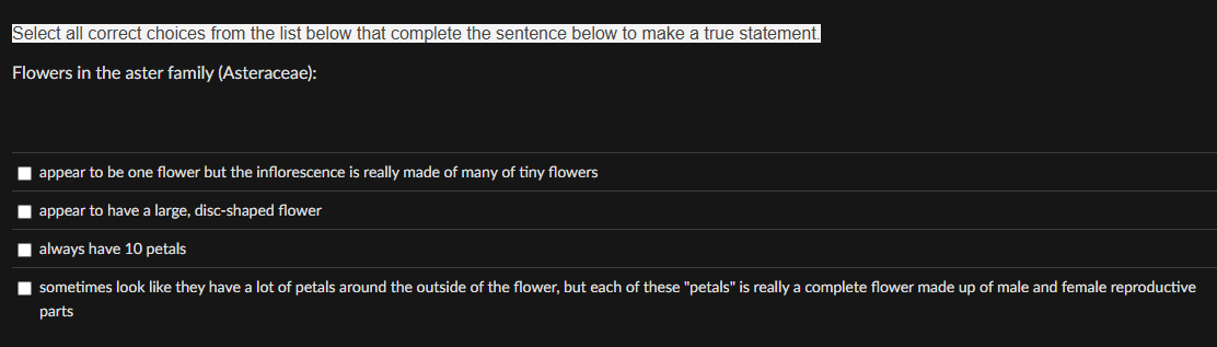 Solved Select all correct choices from the list below that | Chegg.com