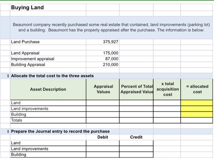 Solved Unit 3 Assignment 3 buying landCalculate Chegg