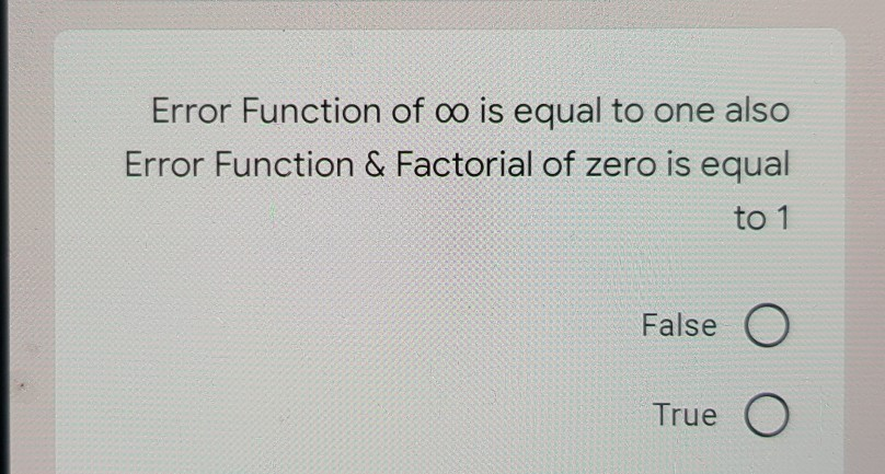 Solved Error Function of oo is equal to one also Error | Chegg.com