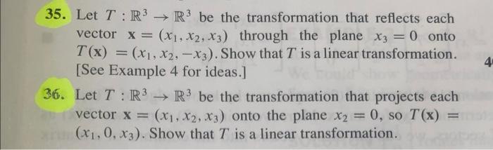 Solved 35 Let Tr3→r3 Be The Transformation That Reflects 8102