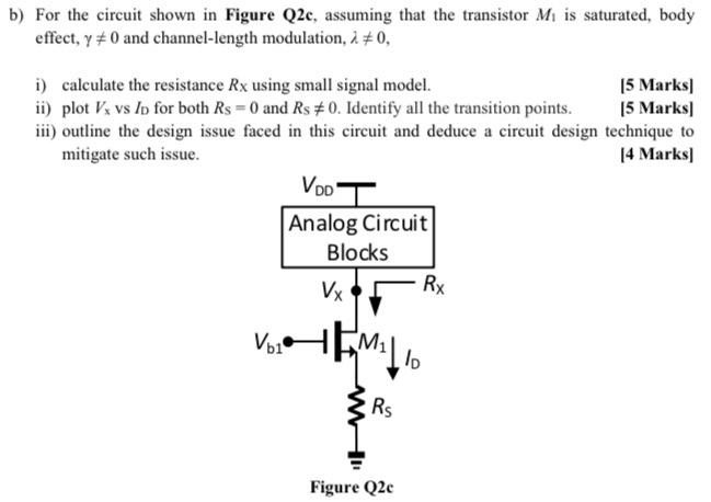 Solved b) For the circuit shown in Figure Q2c, assuming that | Chegg.com