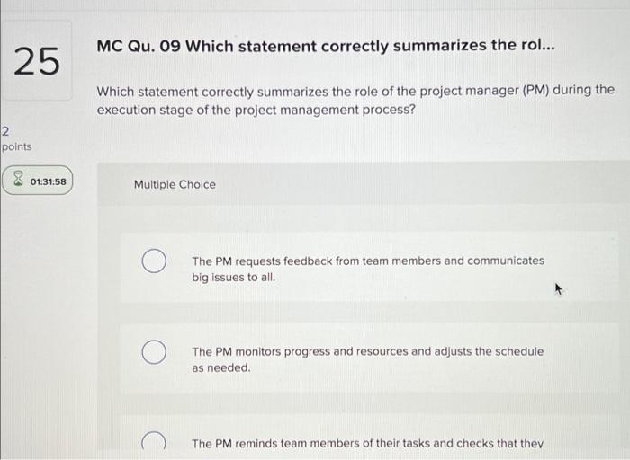 Solved During which phases of a project is project | Chegg.com