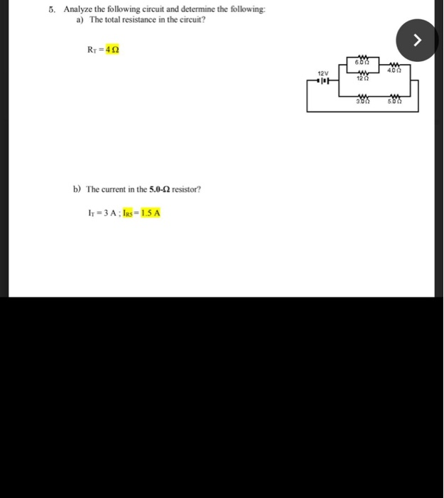 Solved 5 Analyze The Following Circuit And Determine The Chegg Solved 5 Analyze The Following Circuit And Determine The Chegg