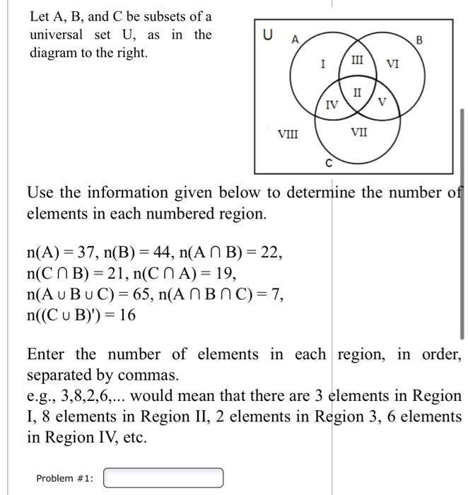 Solved Let A, B, And C Be Subsets Of A Universal Set U, As | Chegg.com