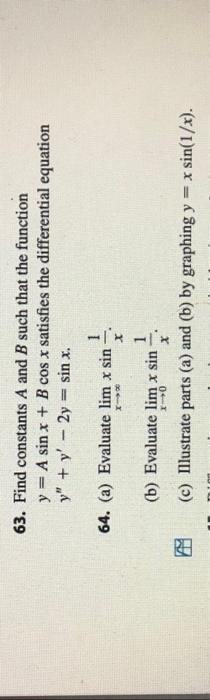 Solved 63 Find Constants A And B Such That The Function