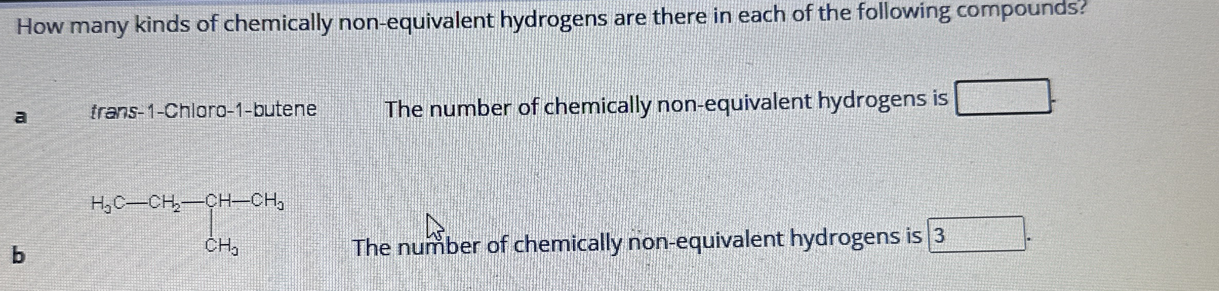 Solved How many kinds of chemically non-equivalent hydrogens | Chegg.com