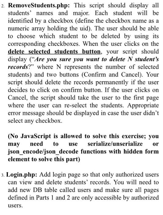 Solved Create StudentsDB database in MySQL server with the | Chegg.com