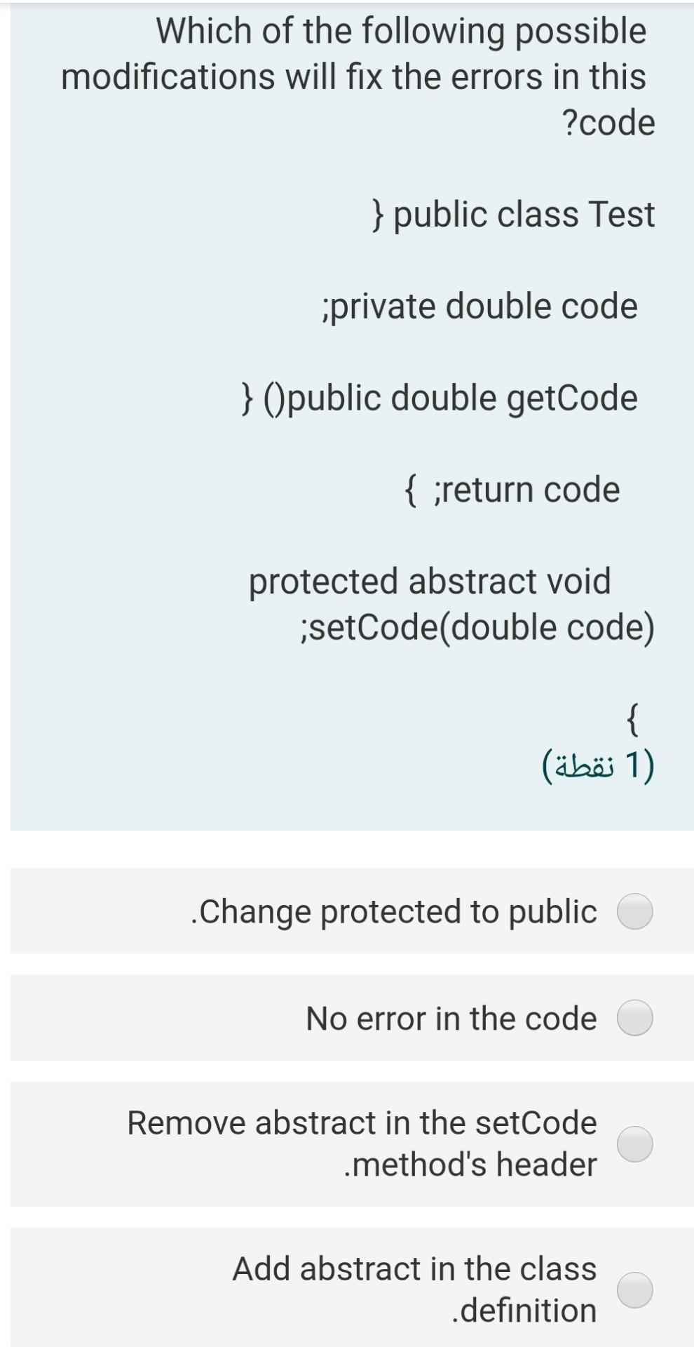 Solved Which of the following possible modifications will | Chegg.com