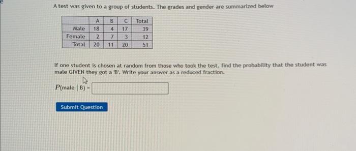 Solved A Test Was Given To A Group Of Students. The Grades | Chegg.com