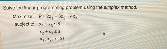 Solved Solve the linear programming problem using the | Chegg.com
