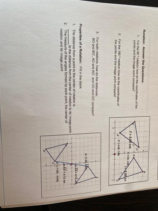 Solved Rotation: Answer the Questions: 1. For the 90° | Chegg.com