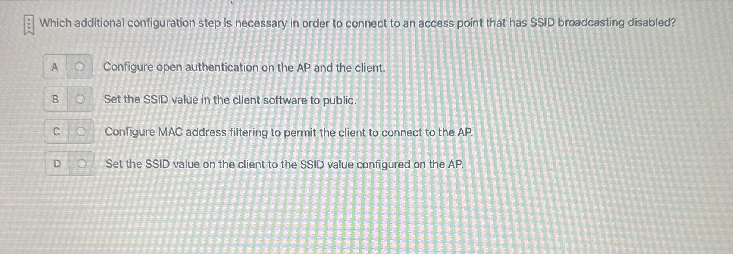Solved Which additional configuration step is necessary in | Chegg.com