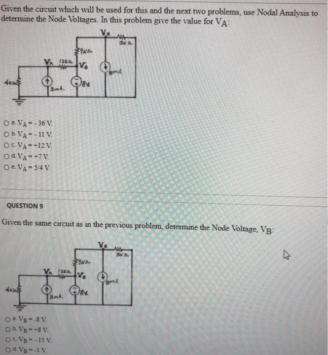 Solved Given the circuit which will be used for this and the | Chegg.com