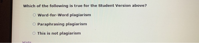 Solved Determine The Type Of Plagiarism By Clicking The | Chegg.com