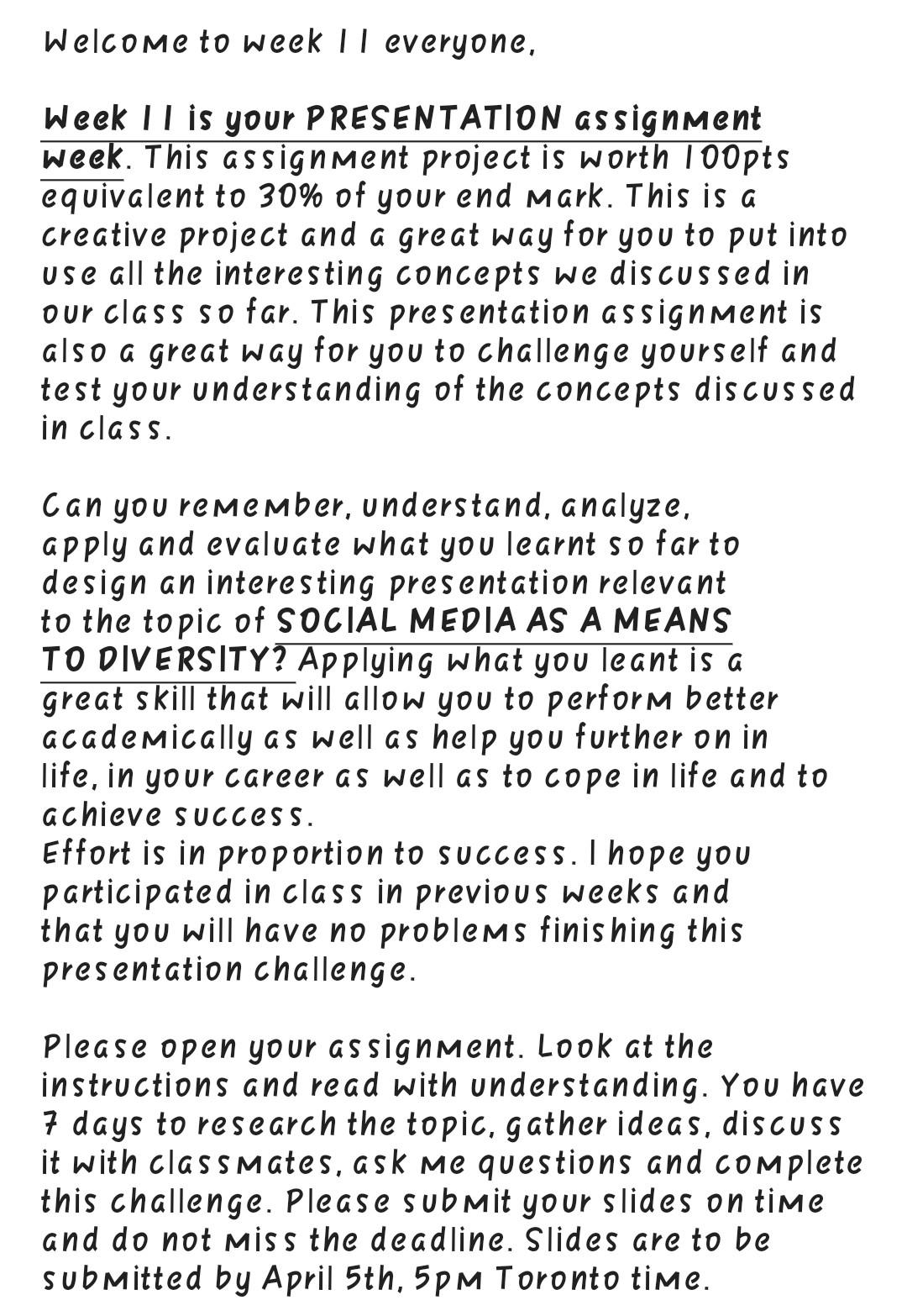 Solved Welcome to week 11 everyone, Week 11 is your | Chegg.com