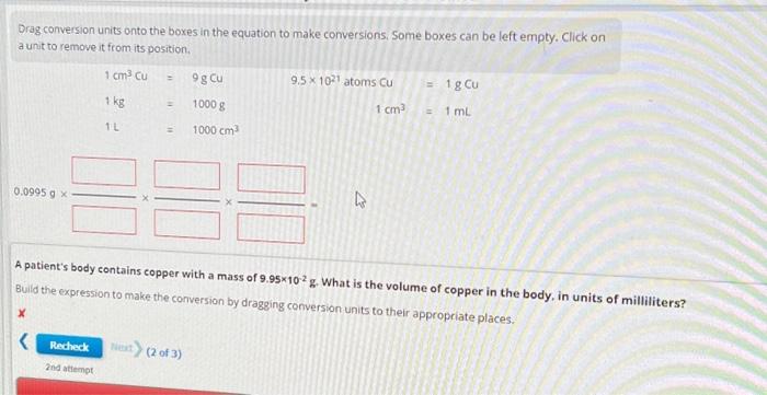 Solved Drag conversion units onto the boxes in the equation | Chegg.com