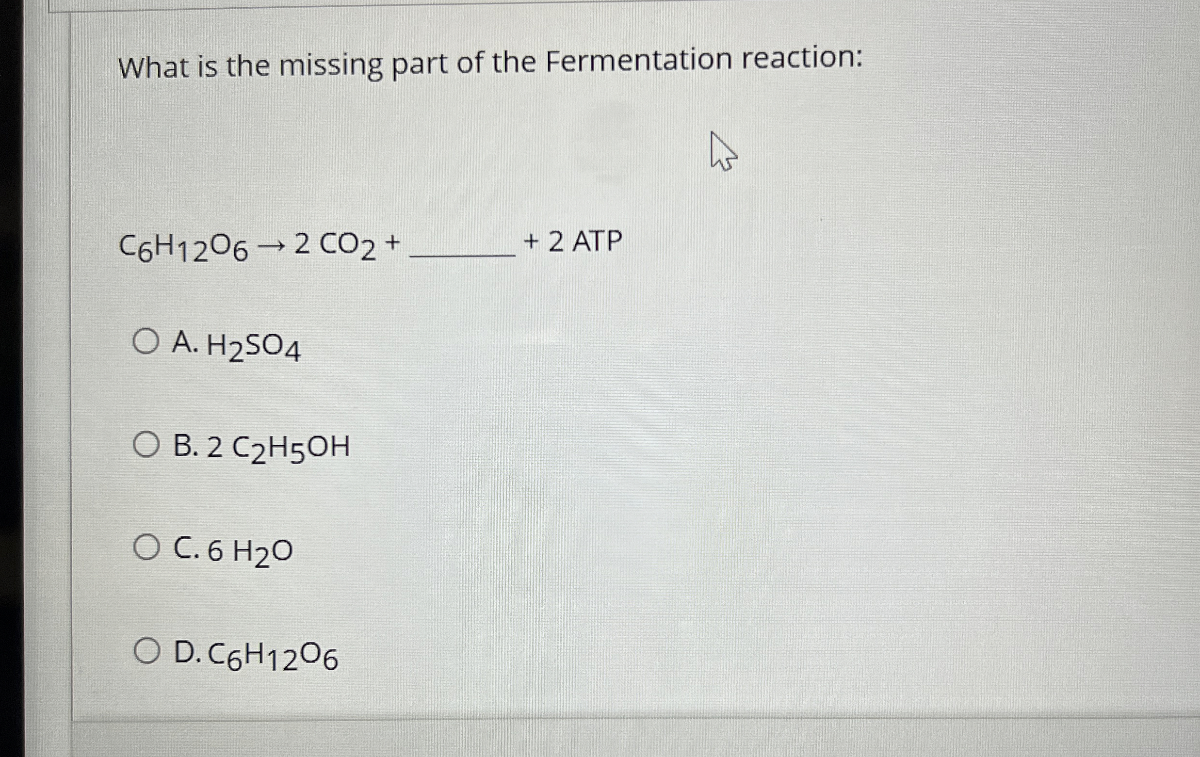 Solved What is the missing part of the Fermentation | Chegg.com