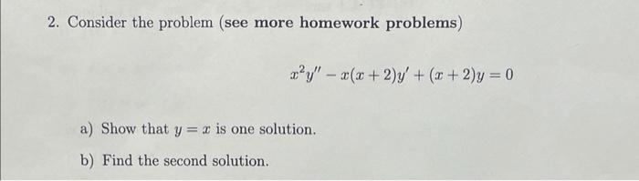 Solved 2. Consider the problem (see more homework problems) | Chegg.com