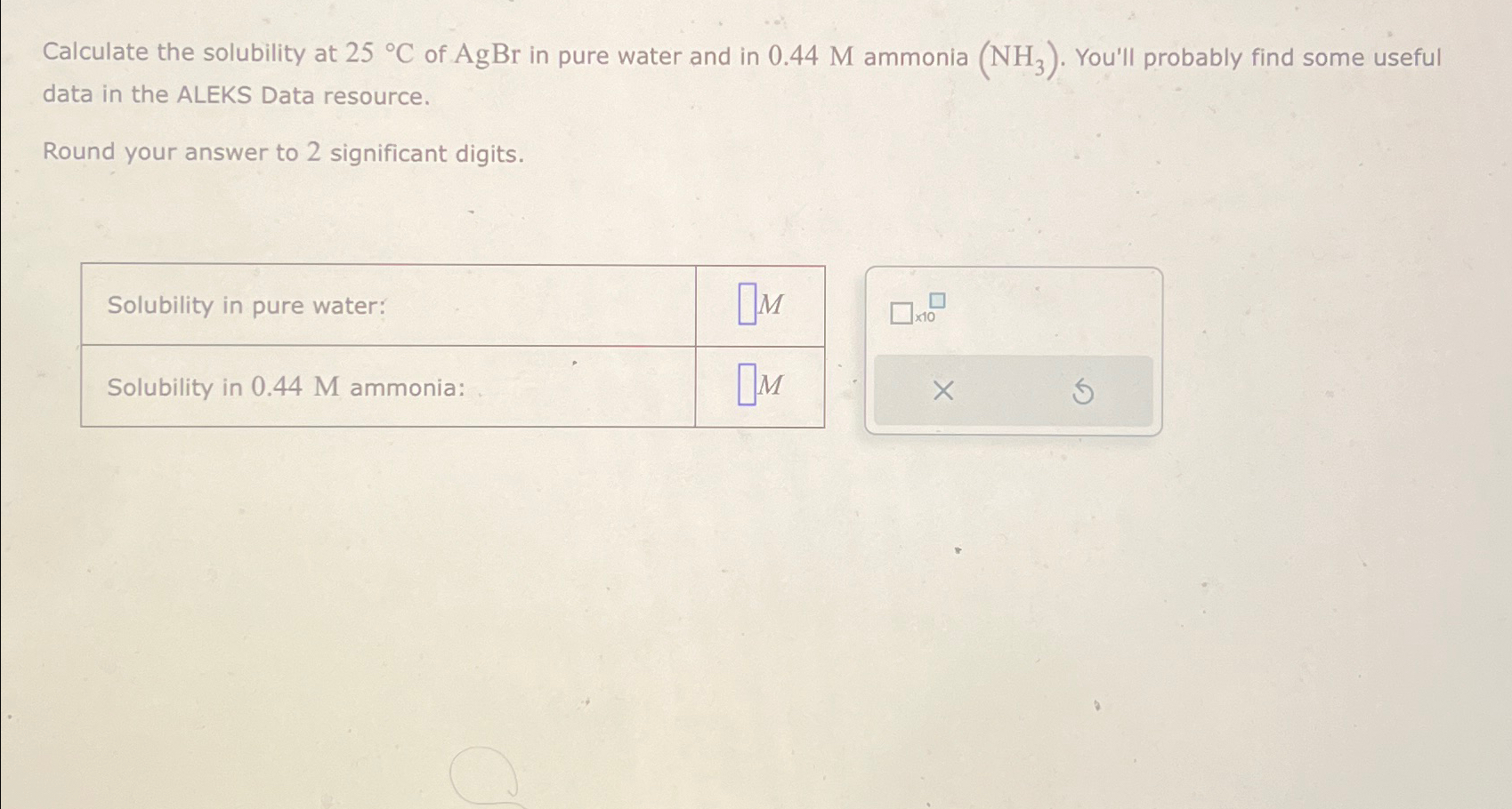 Solved Calculate the solubility at 25°C ﻿of AgBr in pure | Chegg.com