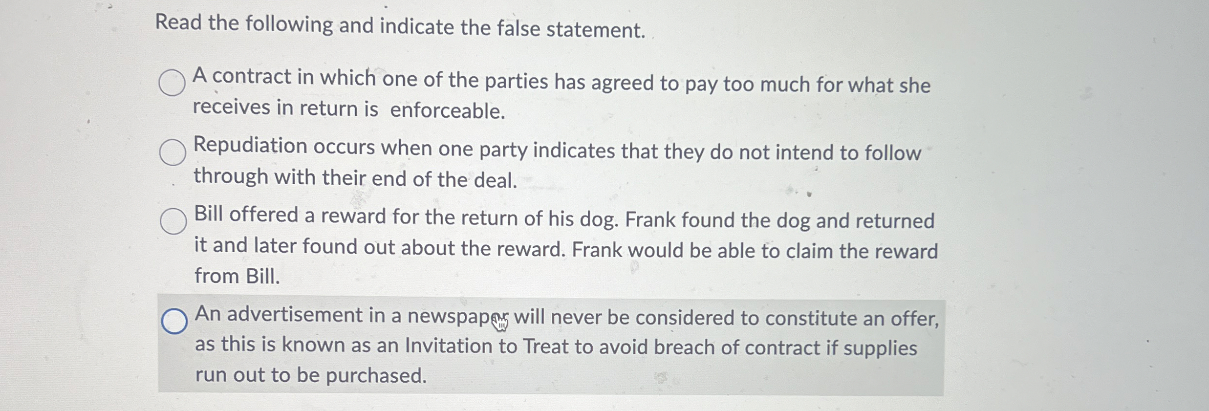 Solved Which of the following is not an example of a