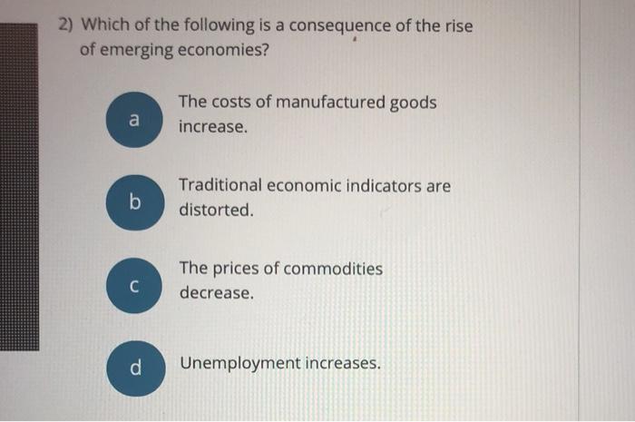 Solved 2 Which Of The Following Is A Consequence Of The Chegg