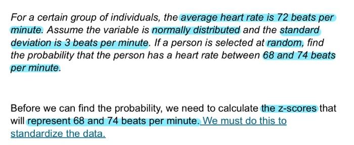 Solved For a certain group of individuals, the average heart | Chegg.com